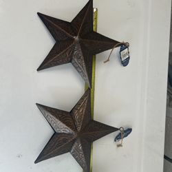 2 New  METAL  STARS * WALL HANGING DECOR *  * RUSTIC LOOK