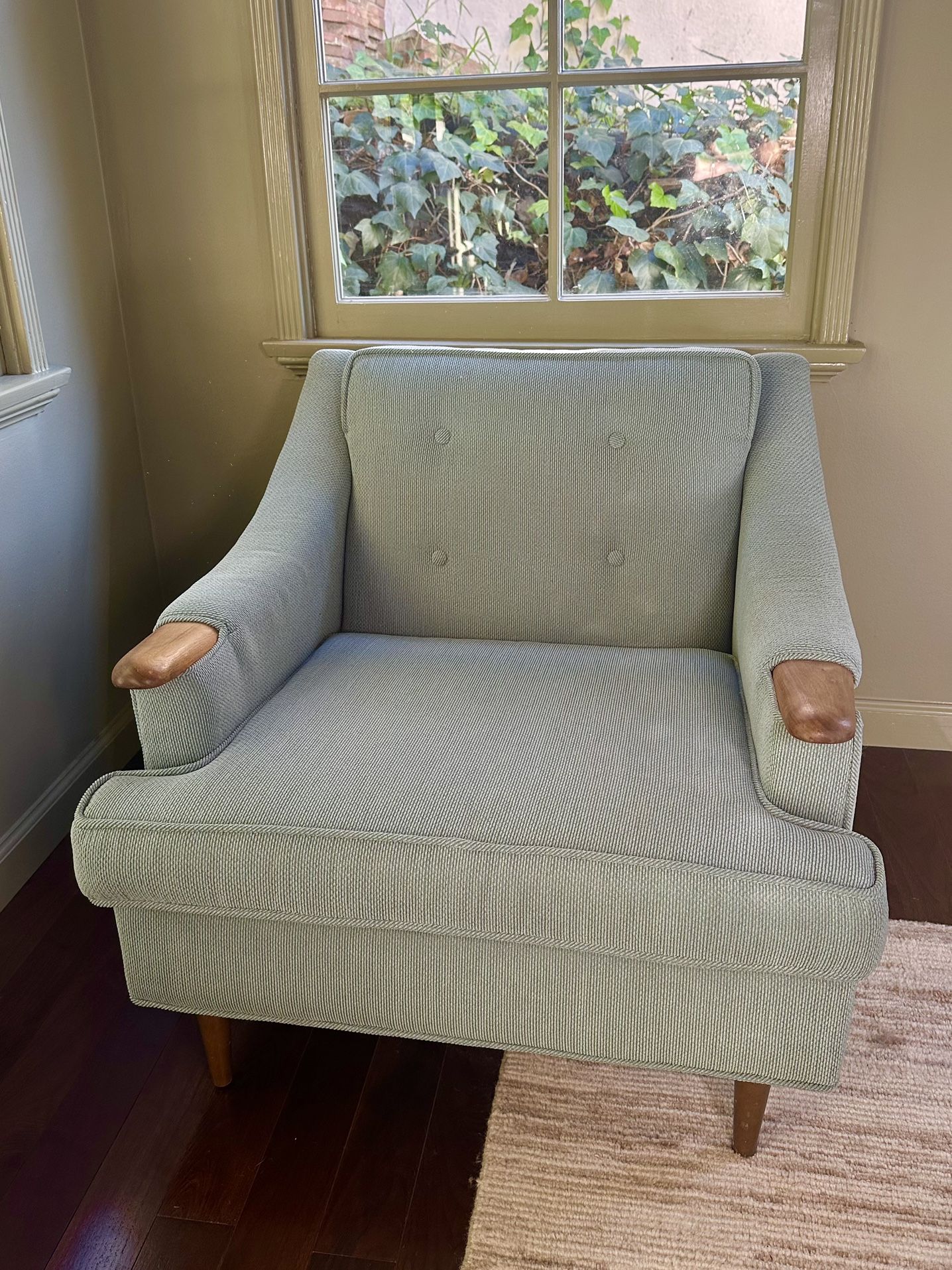 Vintage MCM Teak Feature Chair New Upholstery