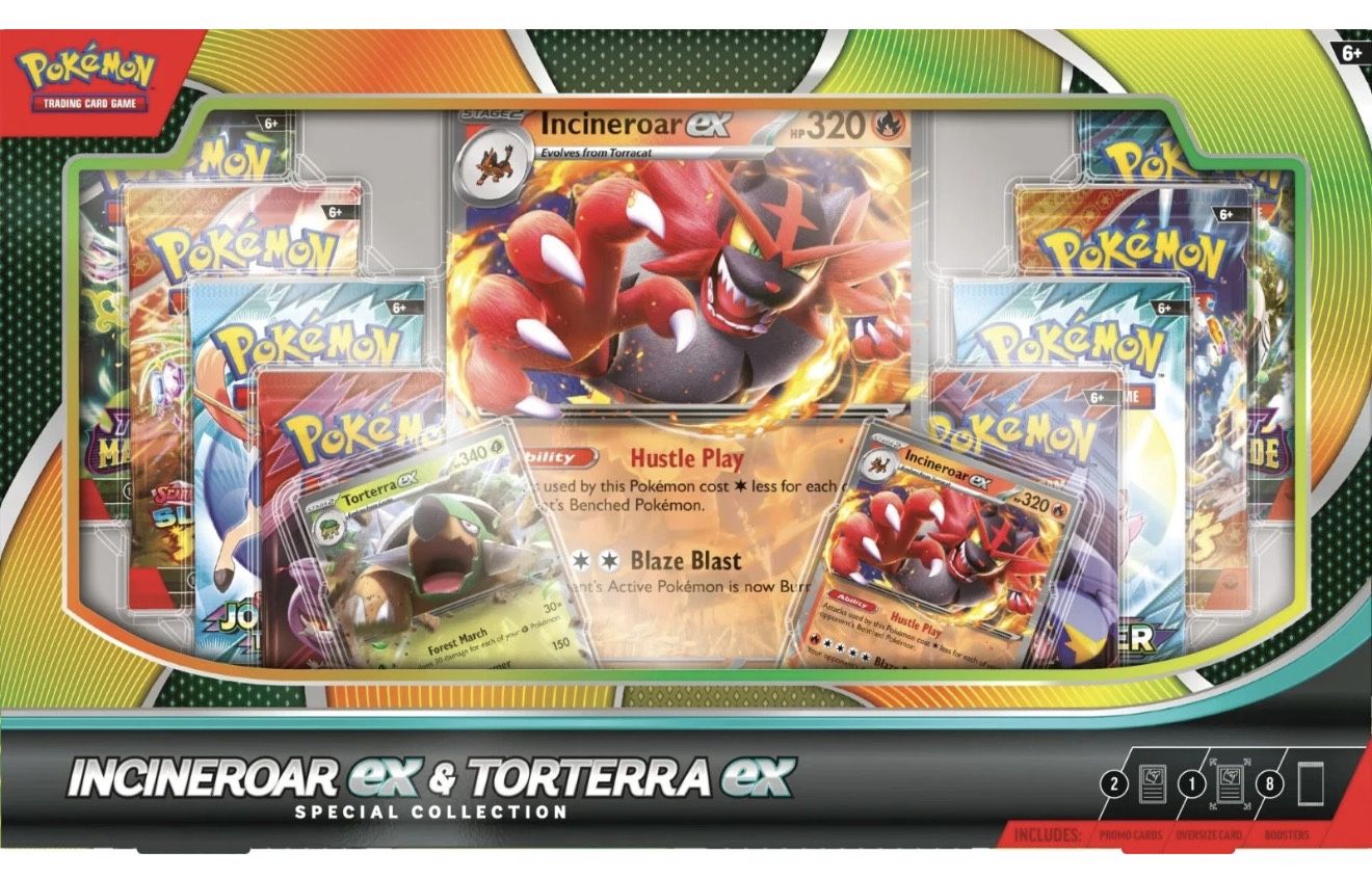 Pokemon TCG Incineroar Ex & Torterra Ex Special Collection Box -Brand New Sealed