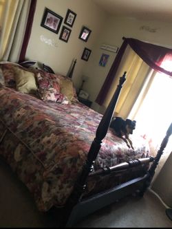 Cherry wood bed frame