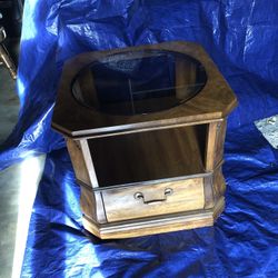  This Was A Custom Made piece of furniture for a client I used to clean far. It is real wood and still in beautiful condition.