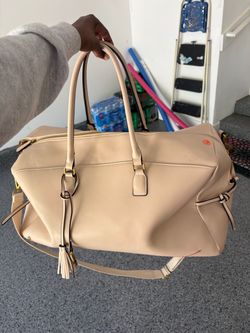Leather duffle bag
