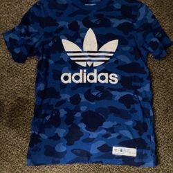 Bape x Adidas Camo Tee Blue 
