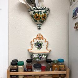 Ceramic Hand Painted Wall Sconces Holders For Items Or Plants