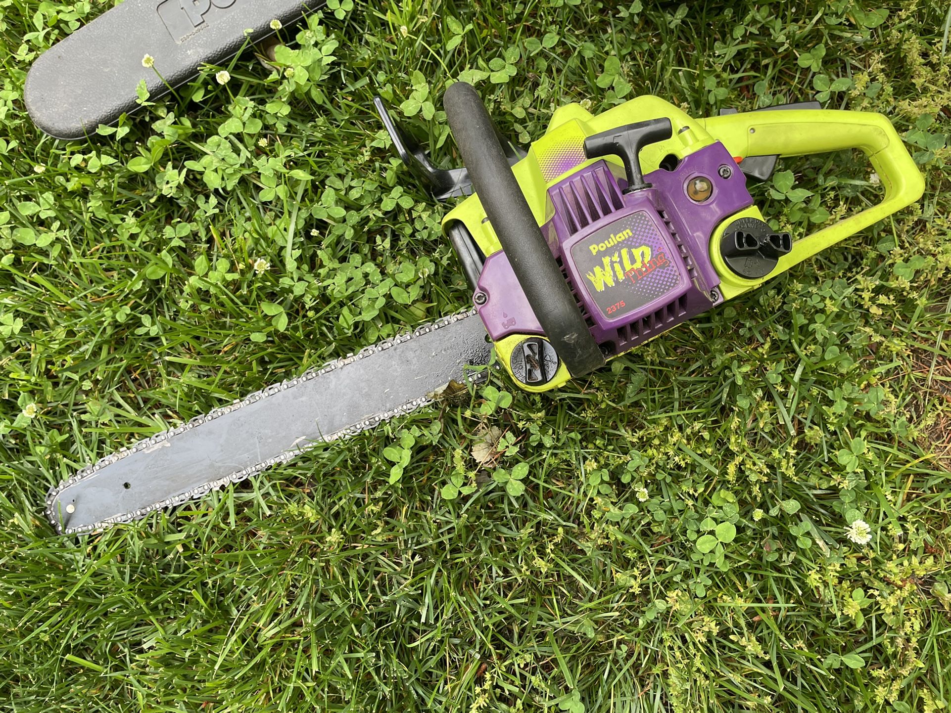 REDUCED: 18” Poulan Wild Thing chainsaws. One with case. Both Run great
