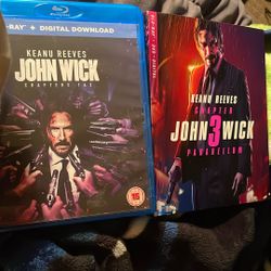 John wick Movies 1,2,3 On Bluray 