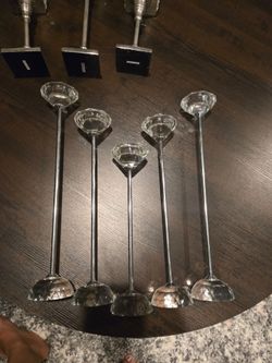 Glass Diamond Candle Holders