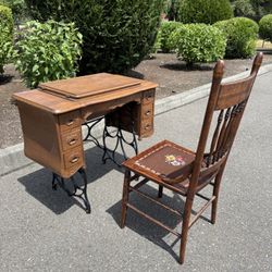 Antique sewing table. And a chair. Only the table