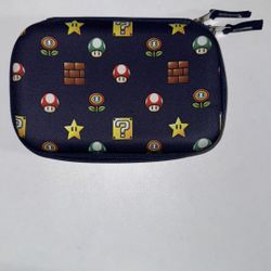 Nintendo Super Mario Bros Blue Pencil Game Gadget Puff Clip Zip Case