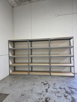 5 Tier Shelving 48 in W x 24 in D American Made Used Heavy Duty Steel Boltless Storage Racks Delivery Available