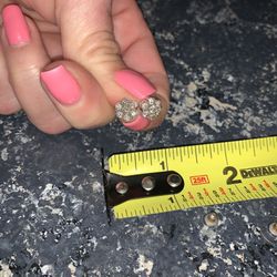 10k White Solid Gold 1 Ct. Natural Diamond Cluster Stud Earrings