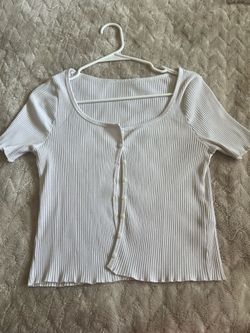 White button up shirt.