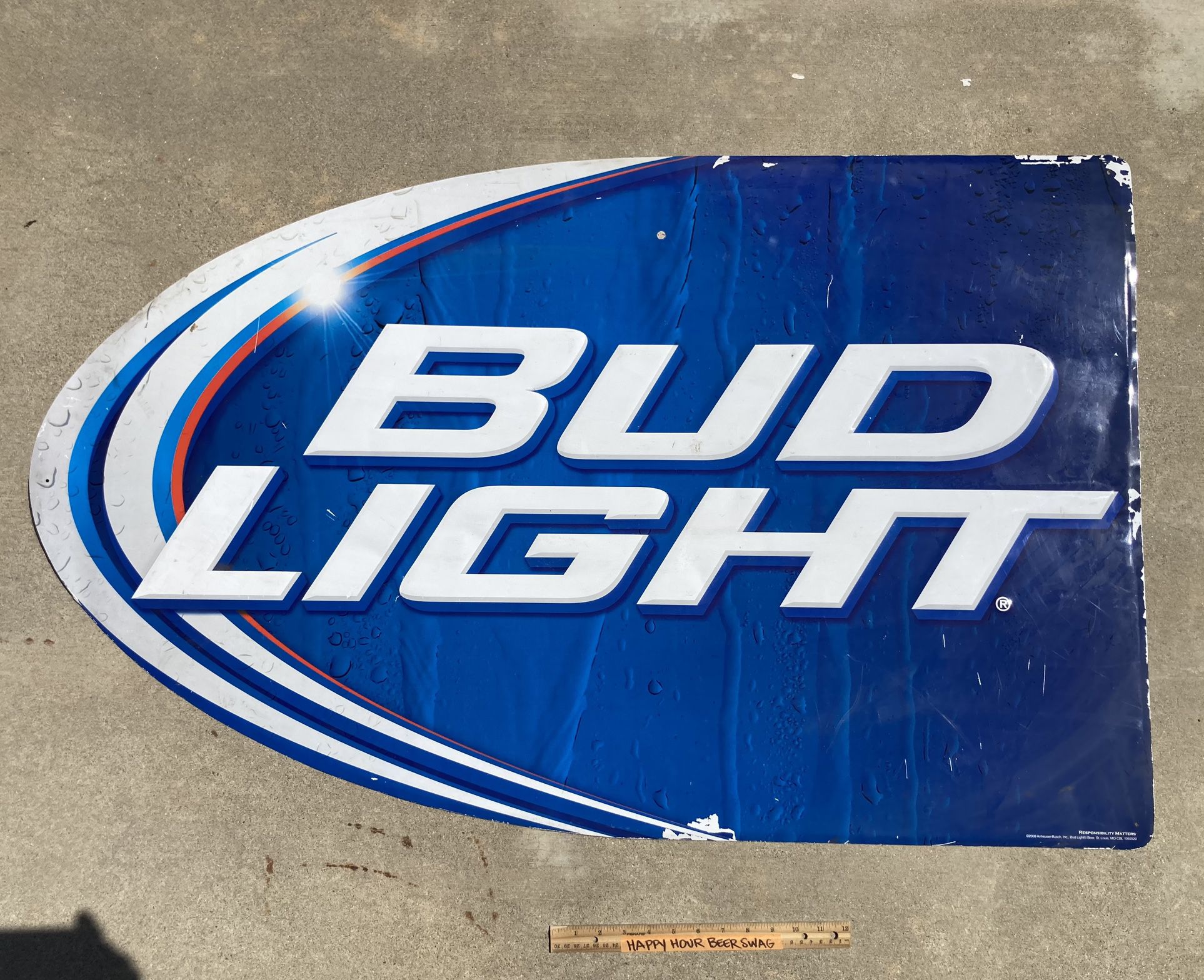 🔥 Bud Light Large Metal Beer Bar Sign 
