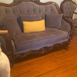 One Elegant Small Couch And 6 Matching Chers 