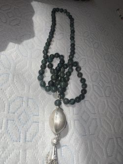 The Nile Collection Nephrite Jade Tasseled Necklace