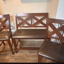 Counter Height Dining Chairs & Bench – Solid Wood
