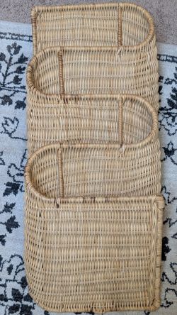Italian wicker woven wall mount basket