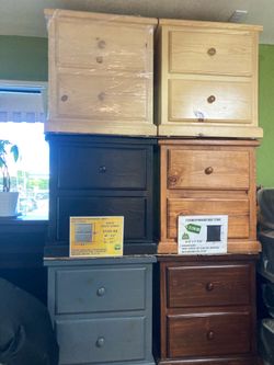 Pinewood nightstand 2 drawer