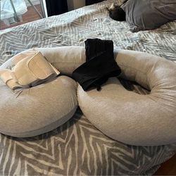 maternity pillow, girdle and 2 compression tights
