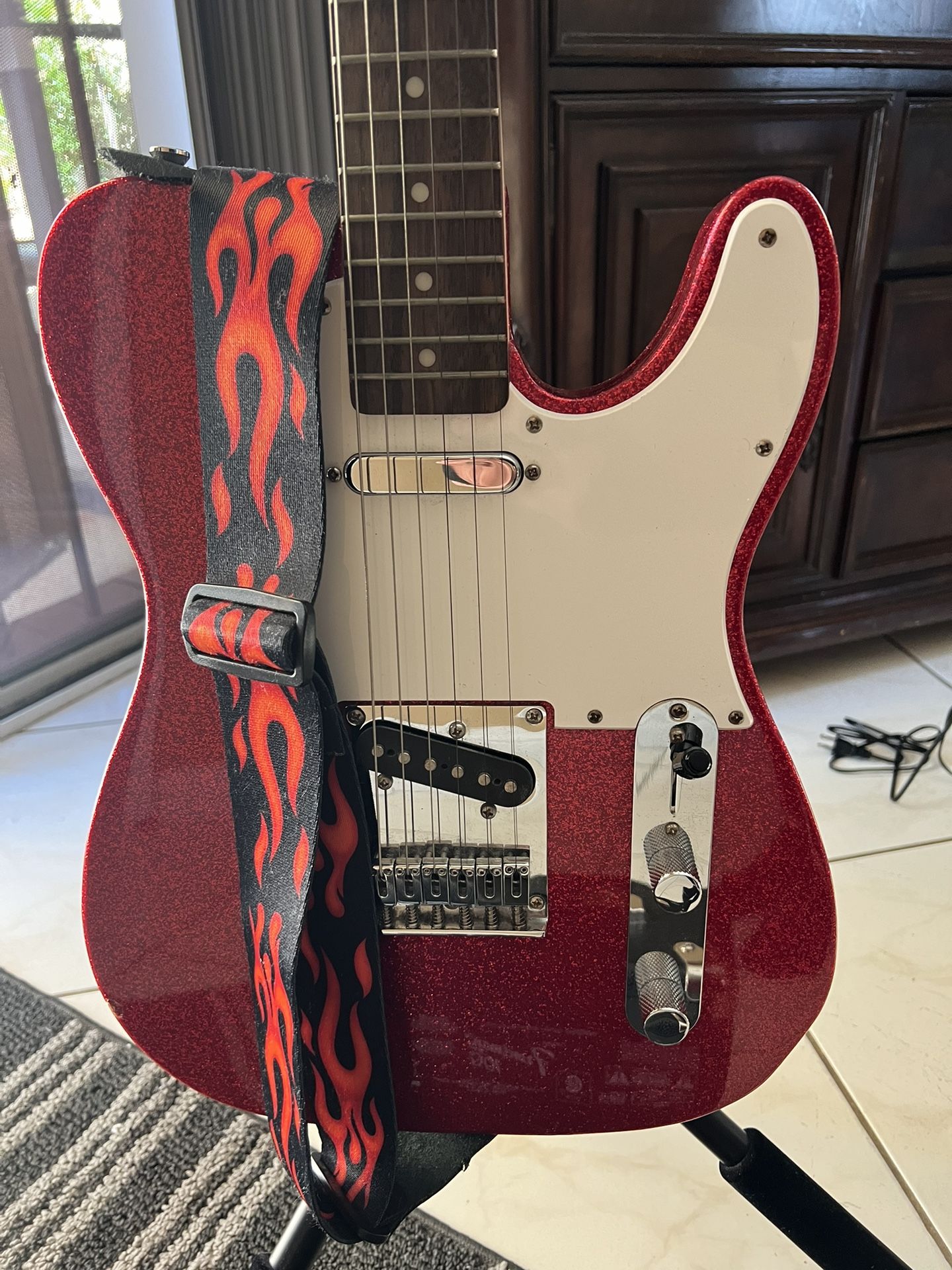 Electric Guitar Red Sparkle