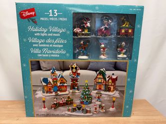 Disney Holiday Village with Lights and Music 13-Piece Set