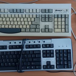 Vitage Computer Keyboards, Mouse, And Microsoft Vista Disk