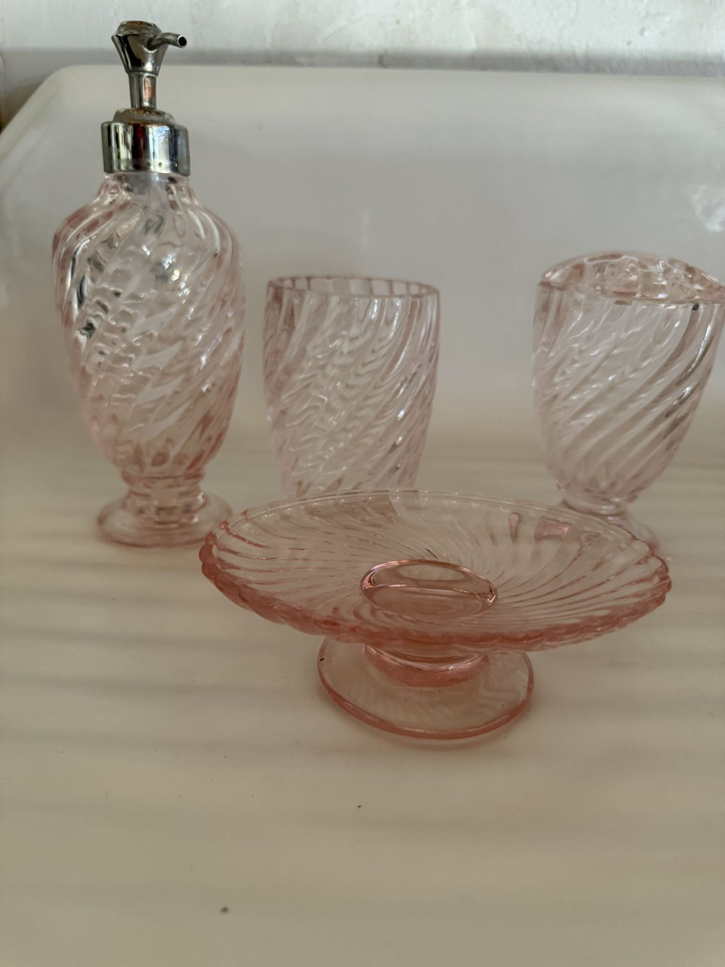 🌸PINK VINTAGE BATHROOM SET 🌸