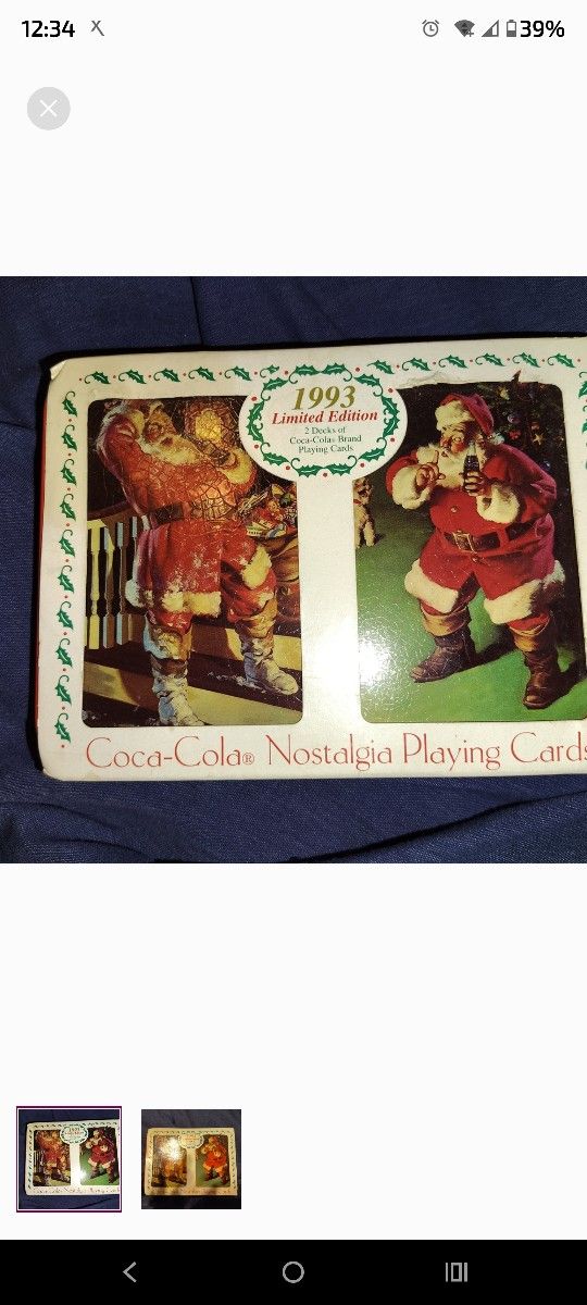 1993 Coca-Cola Brand No. 334 Santa Claus with Dog Playing Cards