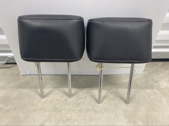 2004-2010 Infiniti QX56 2nd Row Headrest Pair Black Leather OEM #923