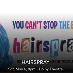 2 Great Seats For Hairspray At Pantages