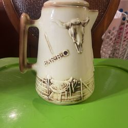 Vintage McCoy  Barbecue Coffee Pot And Bowl 