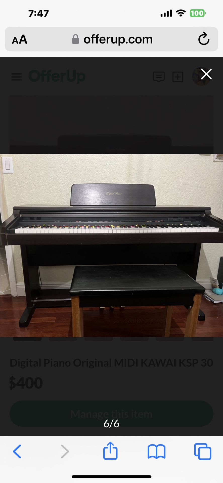 Digital Piano Original MIDI KAWAI KSP 30