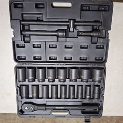 Klutch Impact Socket Set, 21-Pcs, 3/4in. Drive, Deep, SAE