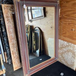 Brown and gold solid frame  wood beveled Mirror… 63 “ x 43 ” $300