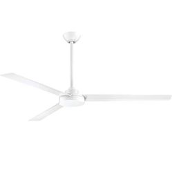 Minka Aire F624-WHF Roto XL 62" 3-Blades Ceiling Fan in Flat White Finish with Flat White Blades