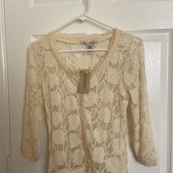 Womens White Lace Cardigan