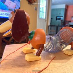 Vintage 1999 Disney Pixar Toy Story Slinky Dog Pull String Collectible Retro Toy