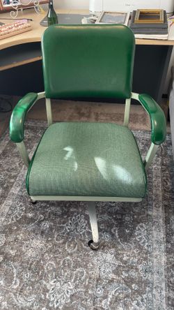Vintage Green Swivel Office Chair - $70