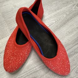 Rothy’s Red Speckled  Pointed Ballet Flats 8.5 (39)