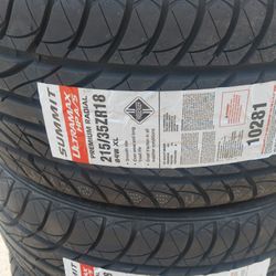 Four New 215/35/18  Summit Ultramax HP All Season 50K Tires For Sale!