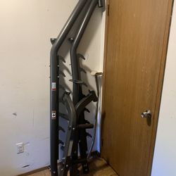 HOIST Squat Rack with Pull-up Bar, Safety Spotters, Multiple Bar Hooks, Barbell Storage and Weight Pins 