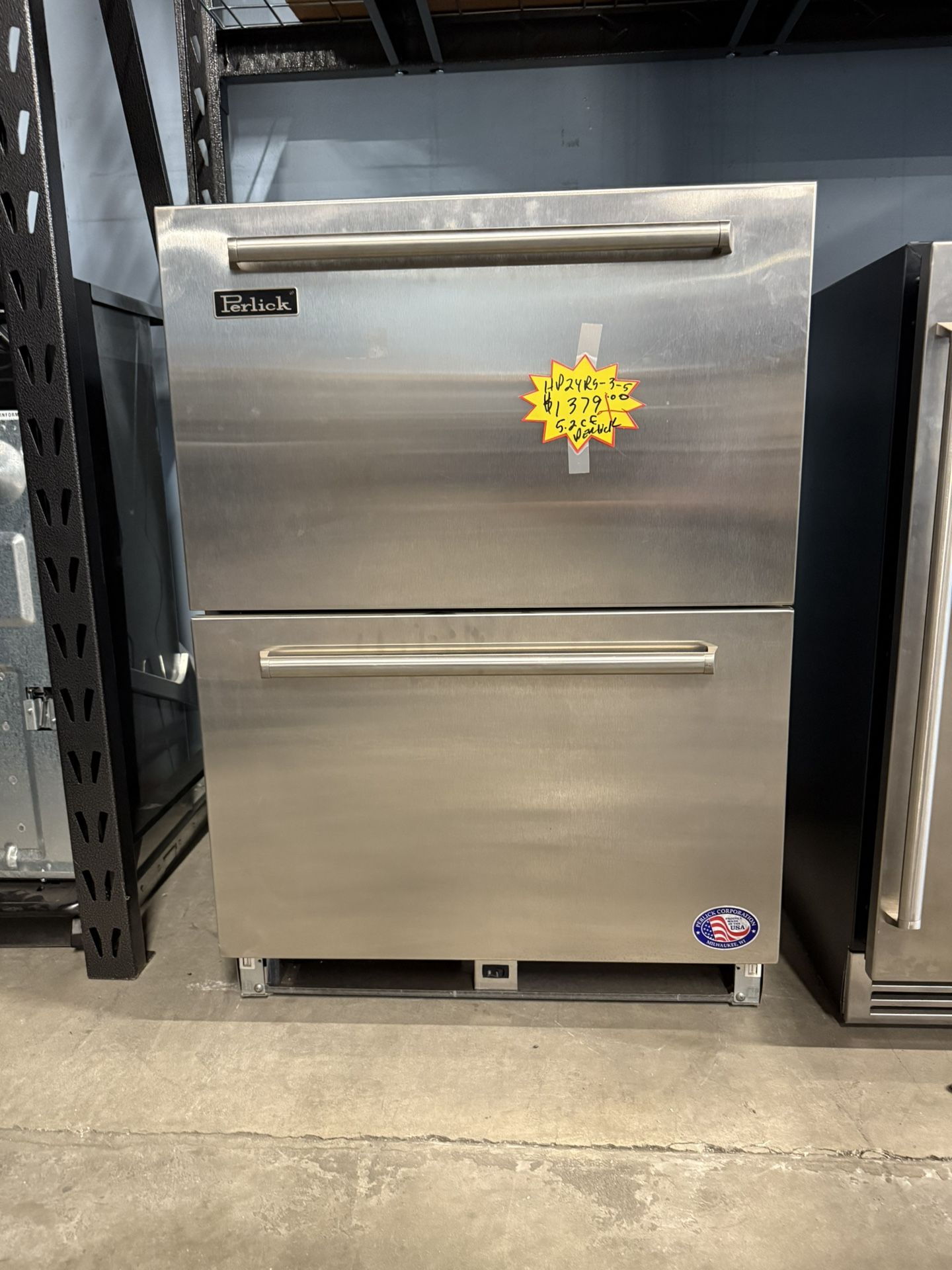 Perlick Signature Series 5.2 Cu. Ft. Stainless Steel Refrigerator Drawers