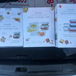 10 Piece Set Of Glass Containers W/lids