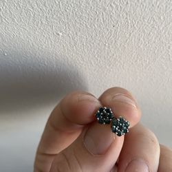 Blue Diamond Flower Set Earrings 