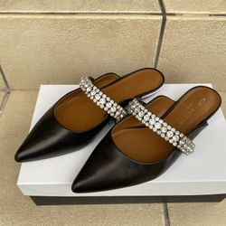 Kurt Geiger Black Slides With Rhinestones
