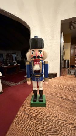 Vintage NaturalTrim Blue Holiday Christmas 11 1/2" Nutcracker Made in Taiwan