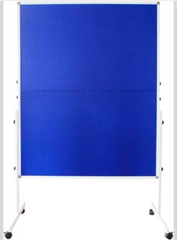 XIWODE 48" x 60" Blue Felt Bulletin Board Room Divider with Wheels – Foldable