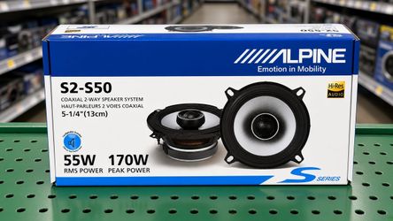 Alpine Car Speakers 5.25 2-Way Coaxial Speaker System 170 Watts S Series 3/4" Dome Tweeters 5 1/4" Set
