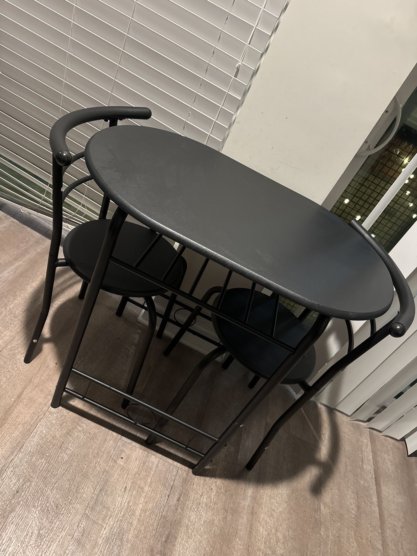Modern 3-Piece Bistro Table & Chairs Set – Space-Saving Design