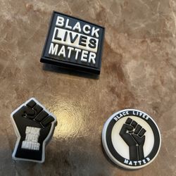 3 Black Lives Matter BLM Melanin Pin Crocs Charms Set